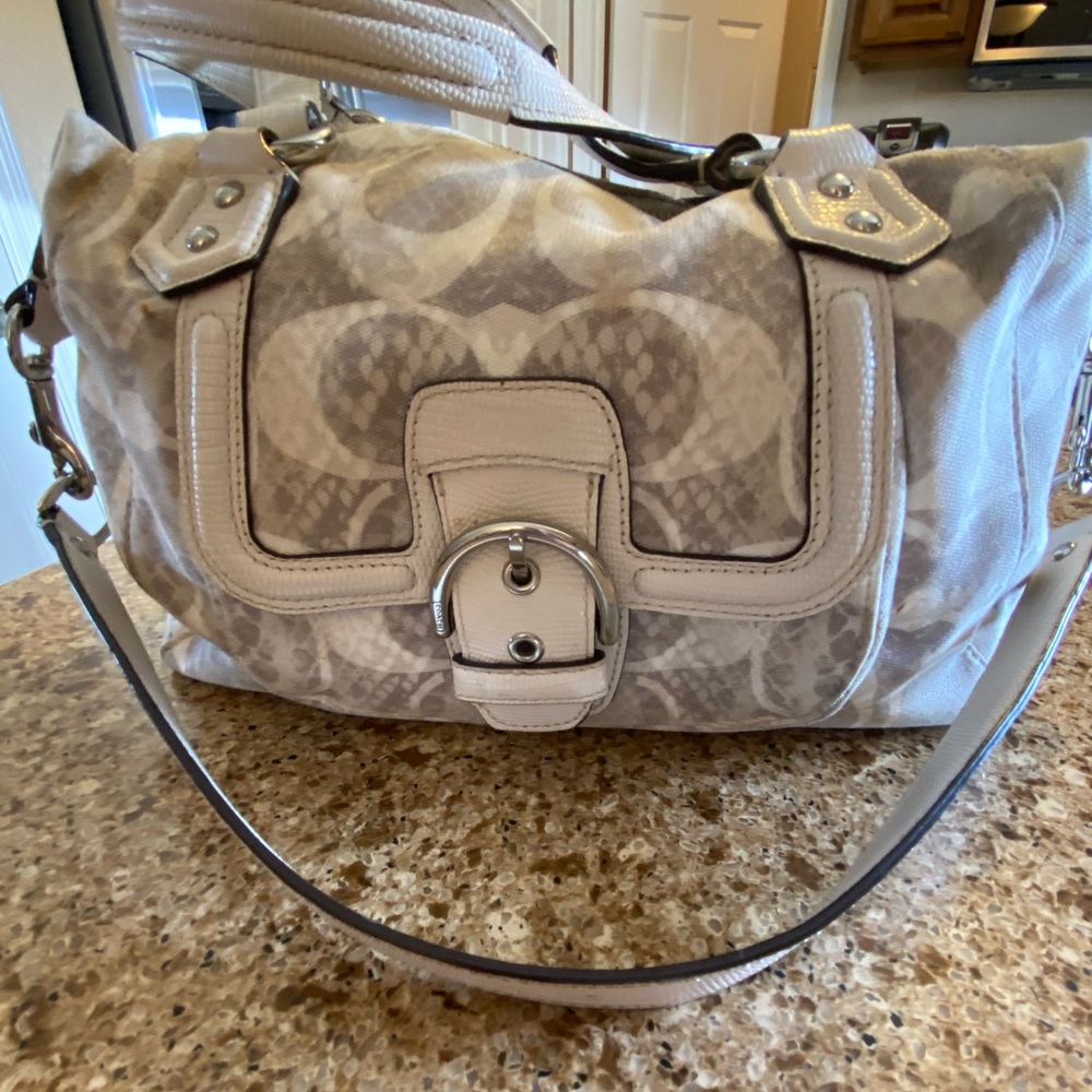 Coach cream and gray color shoulder bag